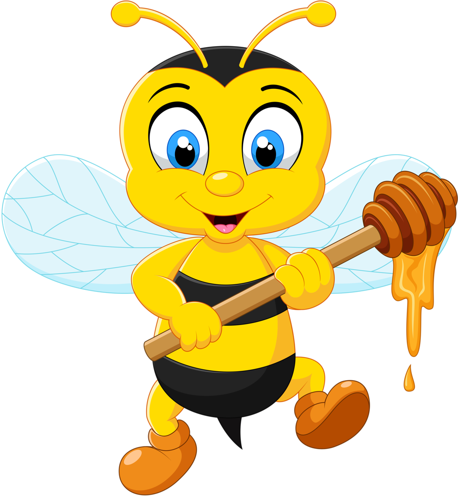Honey Drawing Emoji Tattoo - Honey Bee Cartoon (970x1024), Png Download