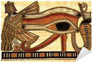 Symbol Of Eye Of Ra Godhood Painted At Papyrus Sticker - Egyptian Magic By E. A. Wallis Budge (400x400), Png Download