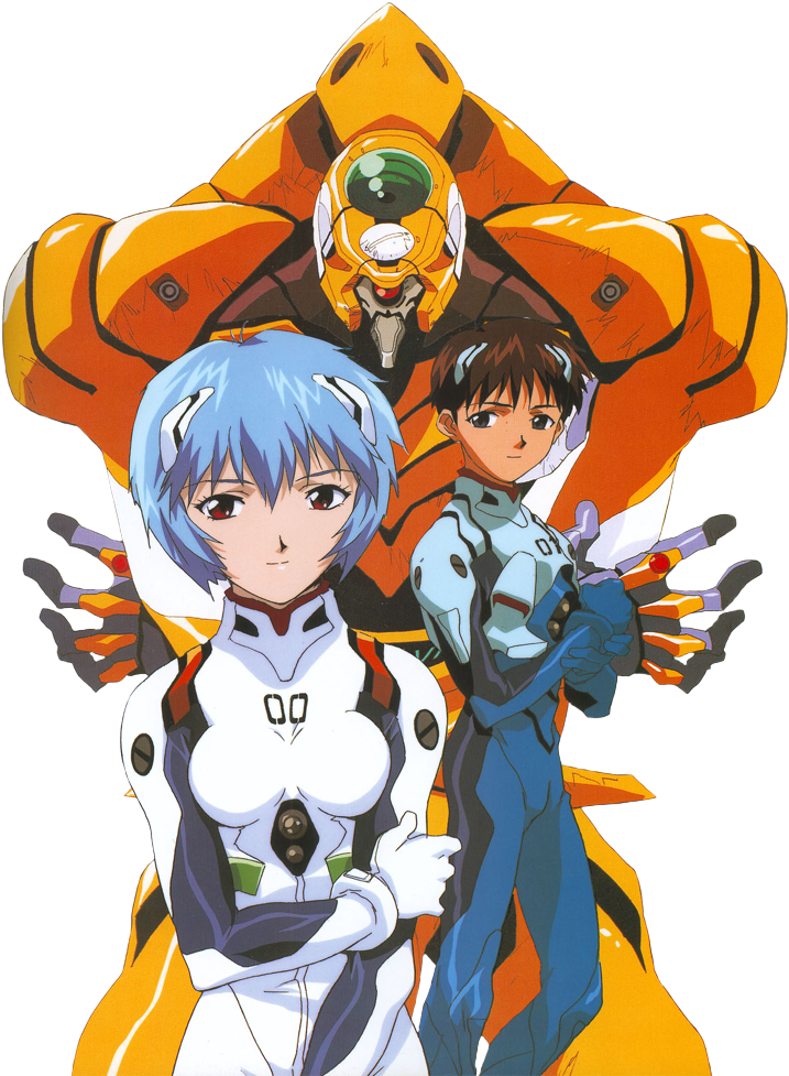 Neon Genesis Evangelion - Rei Ayanami Y Shinji Ikari (750x1000), Png Download