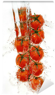 Branch Of Tomatoes In Water Splashes - Water (400x400), Png Download