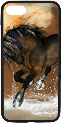 Wonderful Horse With Water Splash Rubber Case For Iphone - Cheap Cowboy Style Shower Curtains (500x500), Png Download