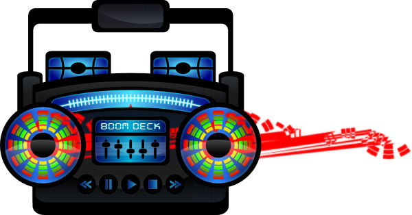 Mini Boom Box Clip Art - Music Boombox Shower Curtain (600x314), Png Download