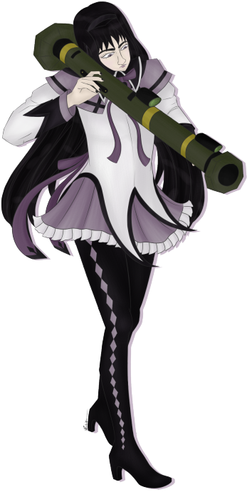 Homura <3 She Is For Sure My Favorite Character In - Cartoon (450x750), Png Download