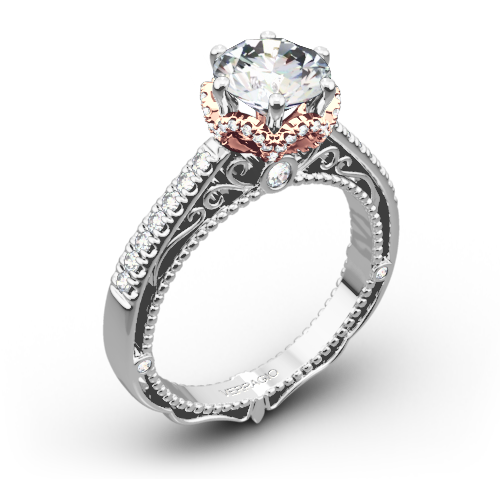 Crown Engagement Rings Verragio Afn 5052 4 6 Prong - Crown Diamond Ring (500x500), Png Download