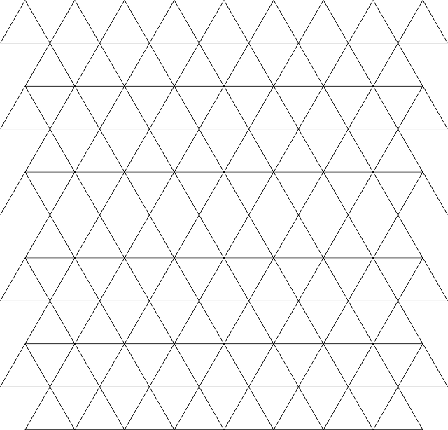 Mosaic Tesselation, Stroke, Tessellation, Triangle, - Tessellation Transparent (640x615), Png Download