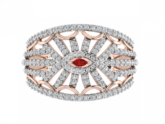 Single Human Eye Diamond Ring - Engagement Ring (540x405), Png Download