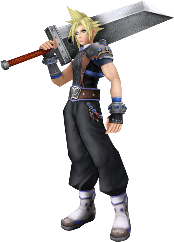 Cloud Strife Amano D012 - Cloud Strife Dissidia 012 (614x852), Png Download
