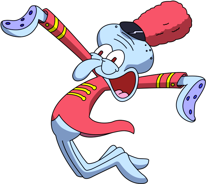 Squidward Tentacles Looking Excited-wa226 - Squidward Tentacles Png (671x600), Png Download
