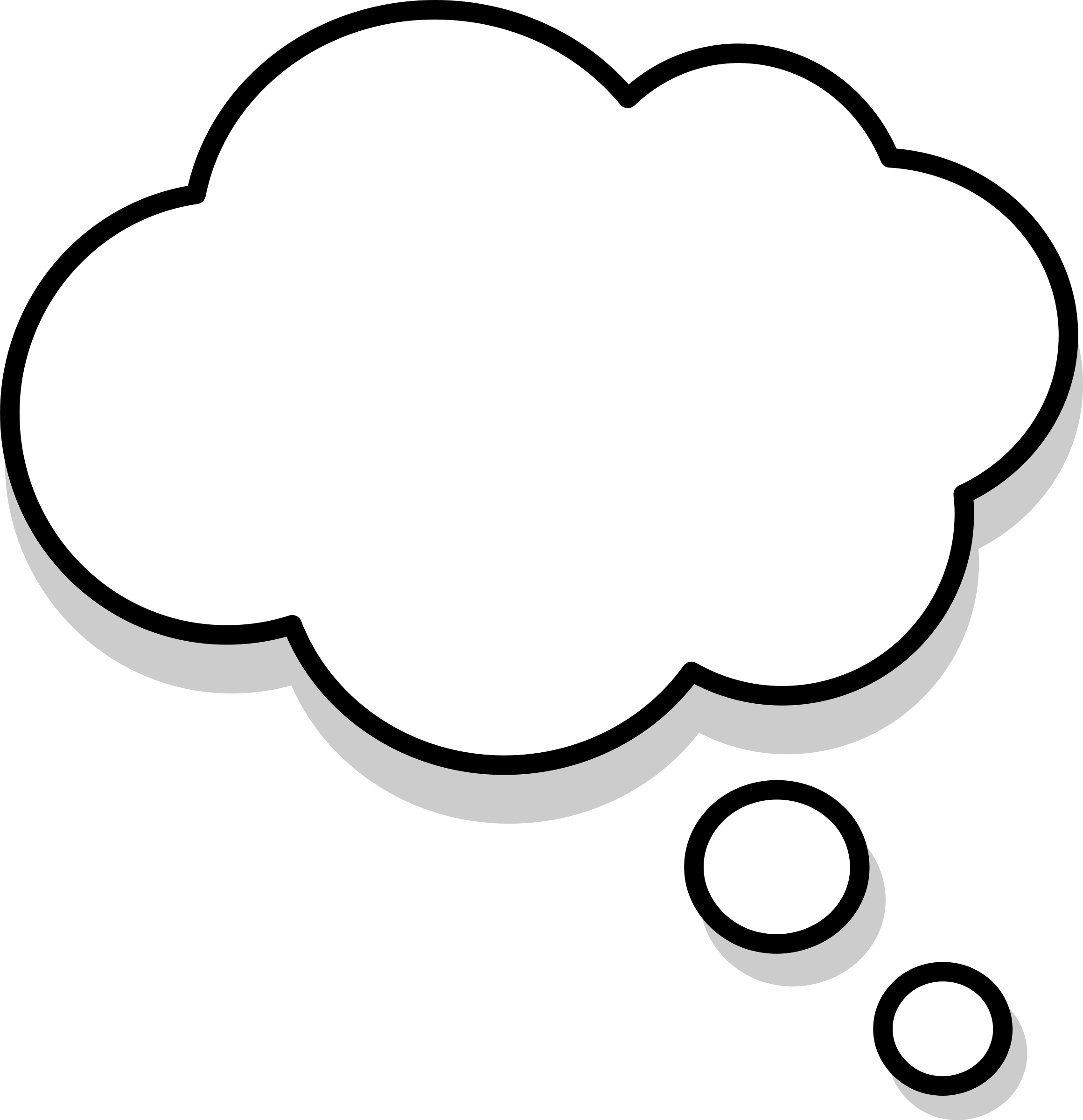 Clipart - Bulle Pensive Png (2321x2400), Png Download