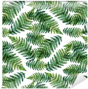Tropical Watercolor Abstract Pattern With Fern Leaves - Watercolor Painting (400x400), Png Download