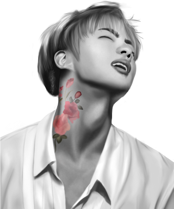 A Transparent Jin Drawing To Protect Your Blog - Jin Blood Sweat And Tears (600x800), Png Download