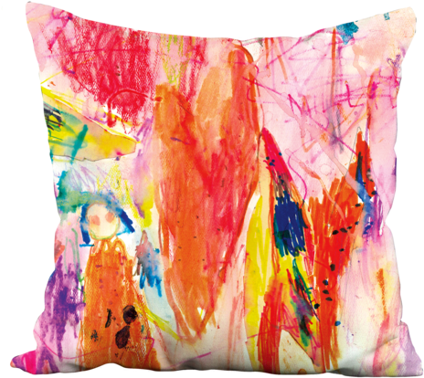 Abstract Heart Pillow - Cushion (480x454), Png Download