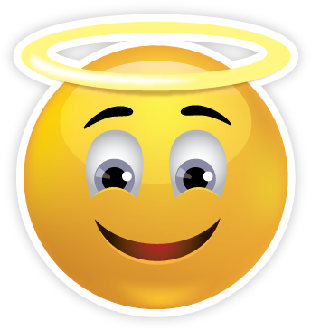 Emoji Faces - Angel Emoji (358x368), Png Download