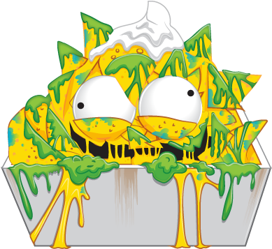 Gooey-nachos - Grossery Gang Gross Greasies (412x406), Png Download