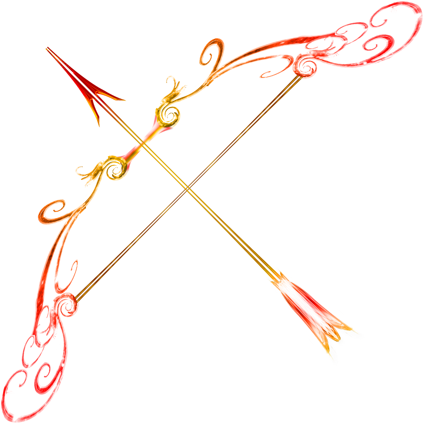 Would Like This As A Tattoo - Fire Bow And Arrow (1389x1389), Png Download