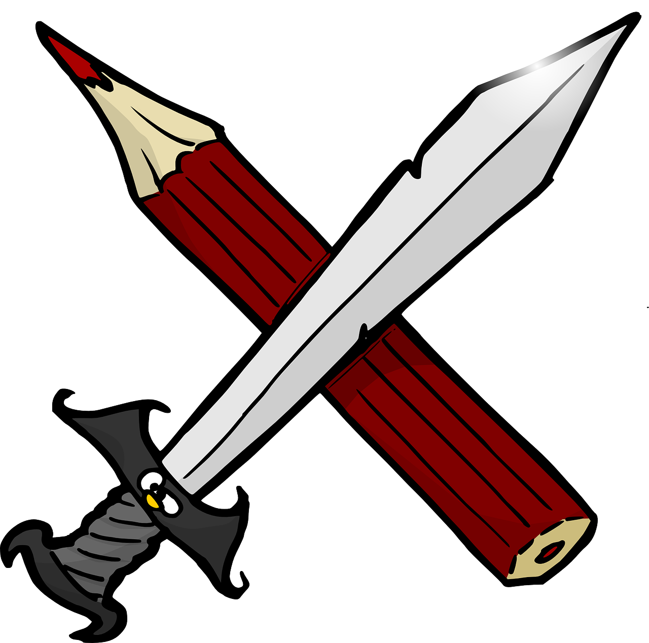 D20 Dice Png - Sword And Pencil (1280x1268), Png Download