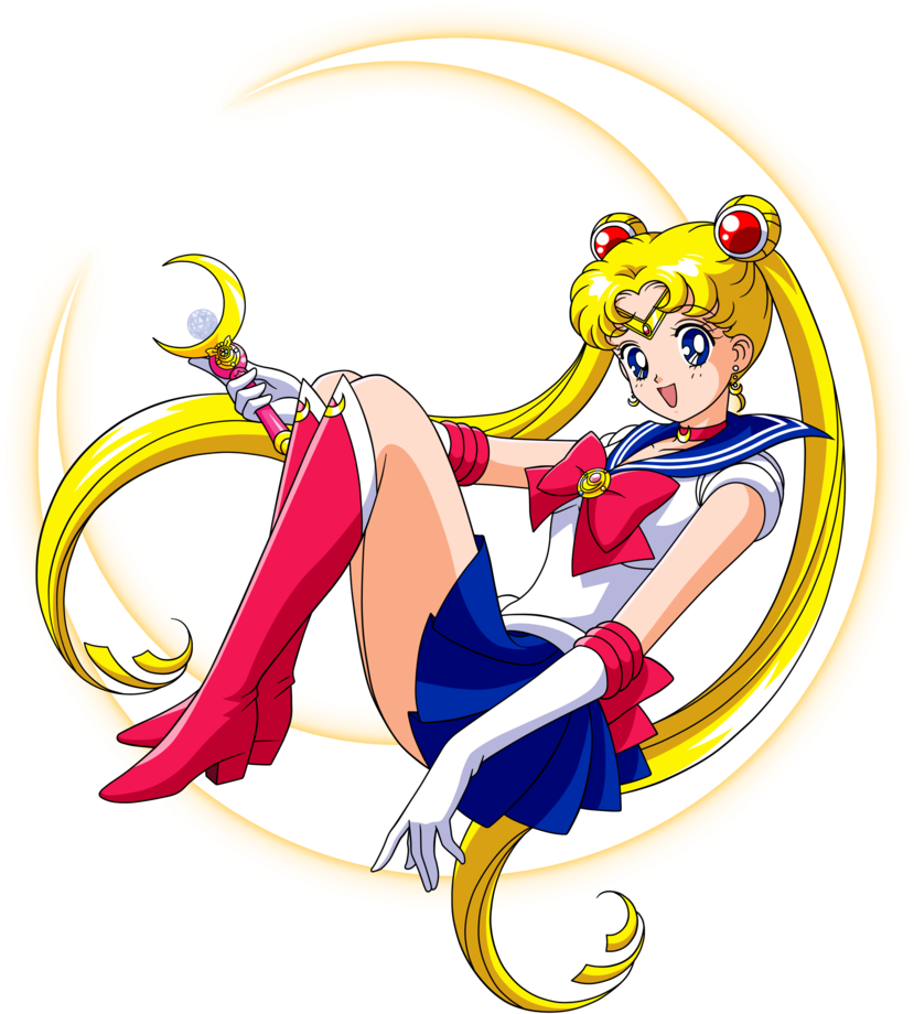 Sailor Moon Png Free Download - Sailor Moon On The Moon (900x960), Png Download