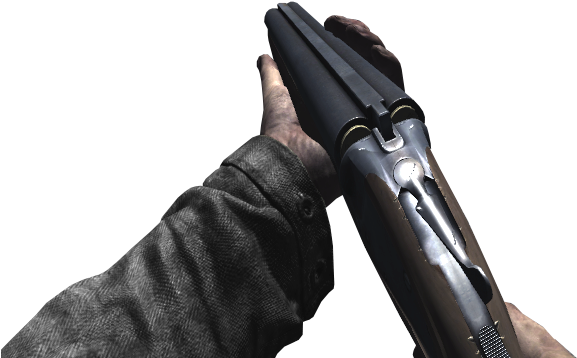 Sawed-off Double Barreled Shotgun Closing Waw - Cod Ww2 Sawed Off Shotgun (592x362), Png Download