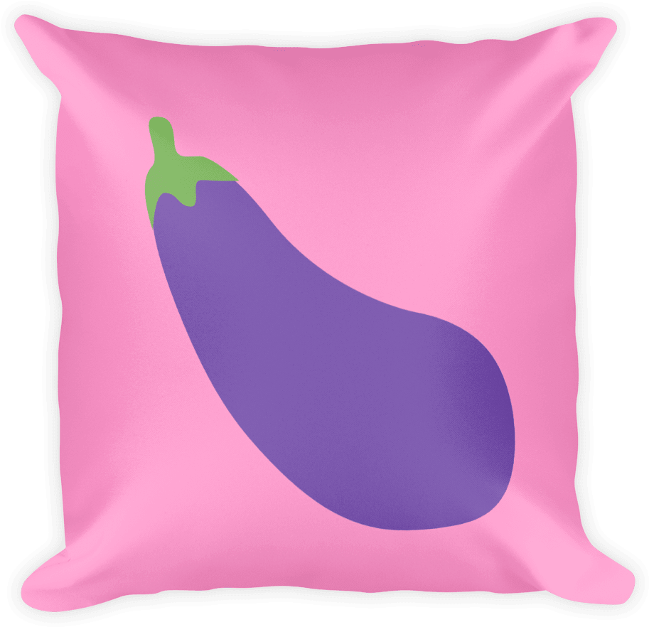 Eggplant Emoji Pillow Swish Embassy - Pillow (1000x1000), Png Download