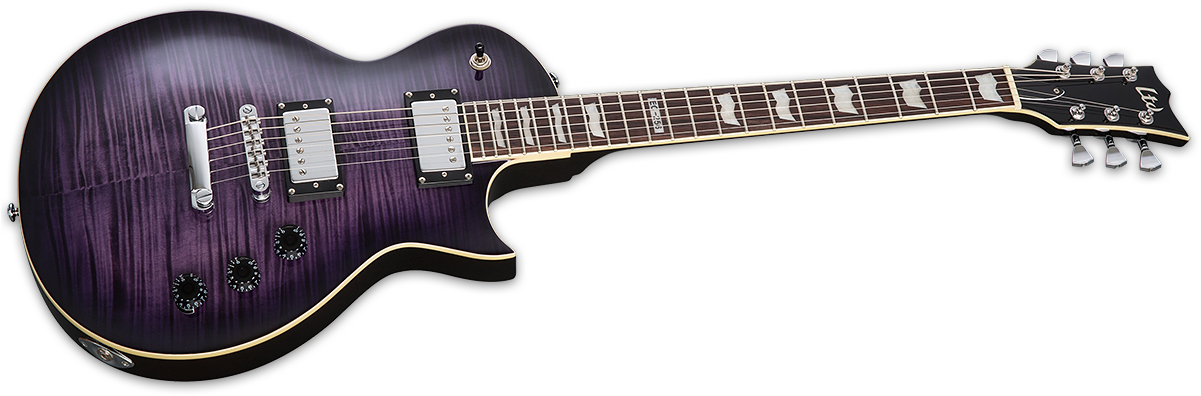 The Ec-256fm Is The Perfect Evidence That A Great Guitar - Esp Ltd Ec256fm Electric Guitar See Thru Purple Sunburst (1200x407), Png Download