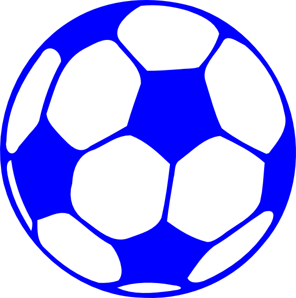 Blue Soccer Ball Clip Art (594x597), Png Download