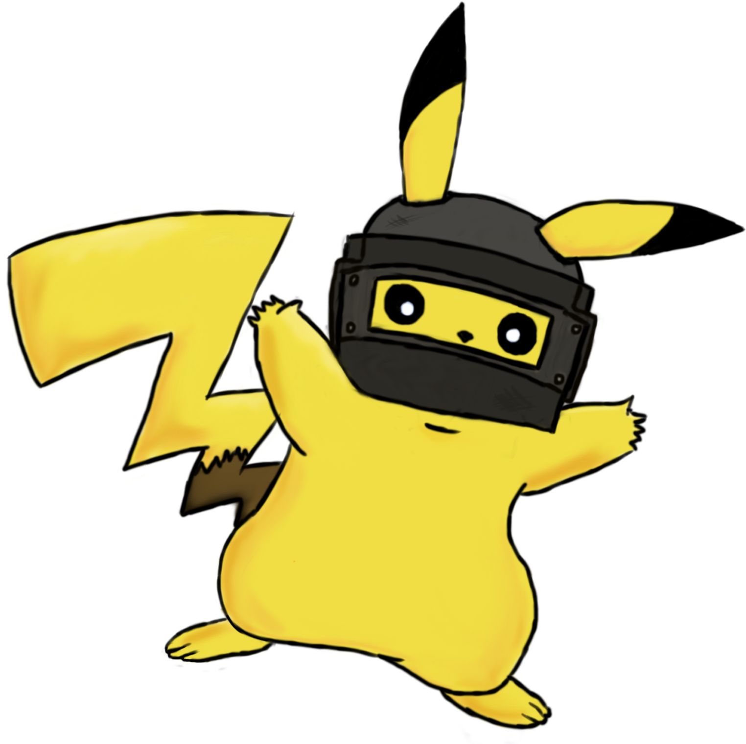 Pikachu With A Level 3 Pubg Helmet Level 3, Pikachu, - Emoji De Pubg (1535x1535), Png Download