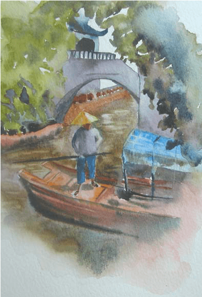 Another Venice And Its Gondolas - Painting (600x600), Png Download