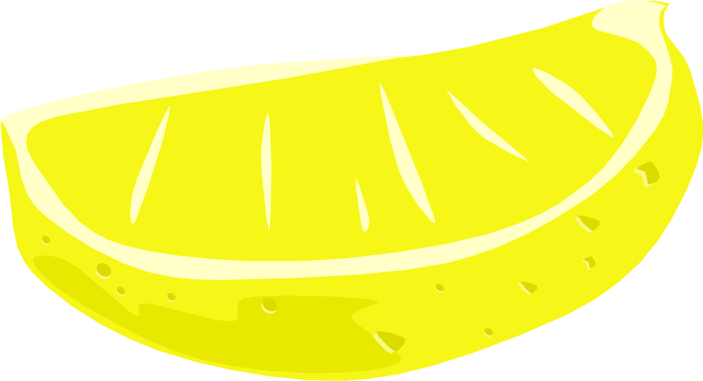 Wallpaper Clipart Lemon - Lemon Wedge Clipart (2400x1302), Png Download