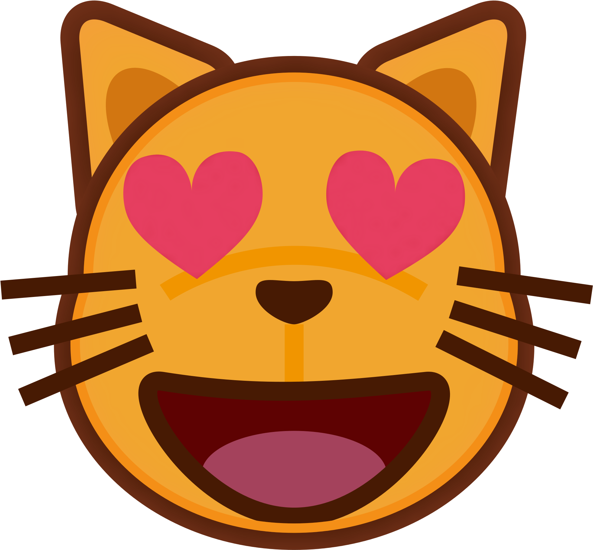 Vector Cat Face - Heart Eye Cat (2000x2000), Png Download