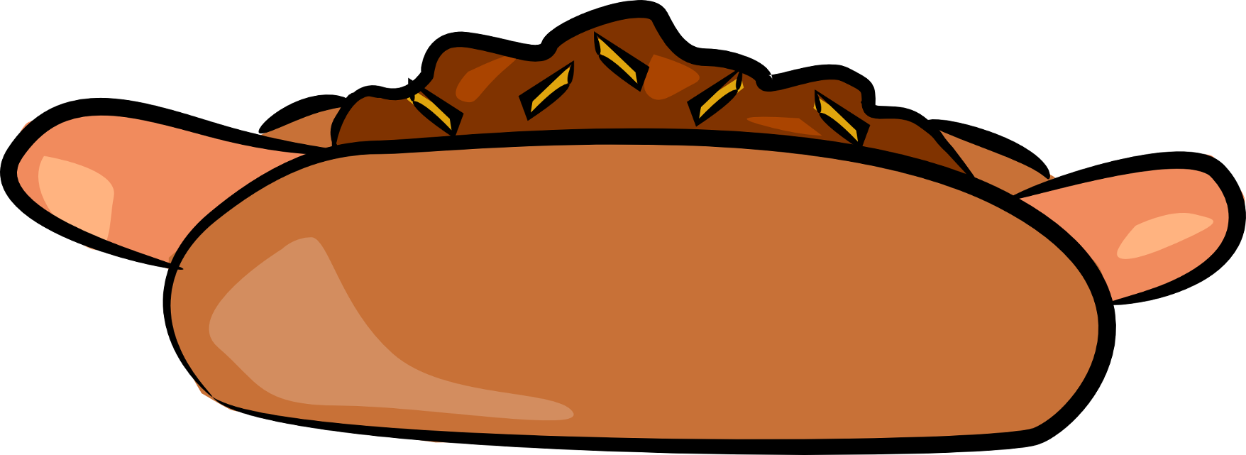 Dog Breakfast Cliparts - Chili Dog Clip Art (1668x609), Png Download