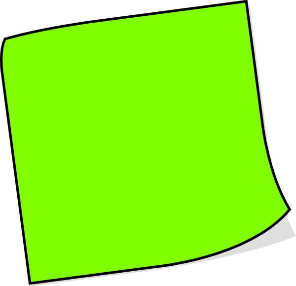 Neon Green Sticky Note Clip Art At Clker - Sticky Note Clip Art (600x580), Png Download