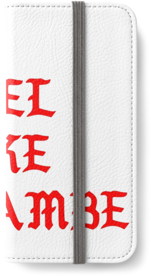 Harambe Yeezy Red Tlop T-shirt - Wallet (500x761), Png Download