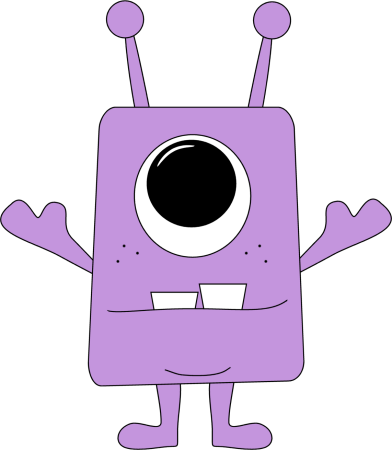 Monster Lilac Clipart - Purple Monster Clipart (392x450), Png Download