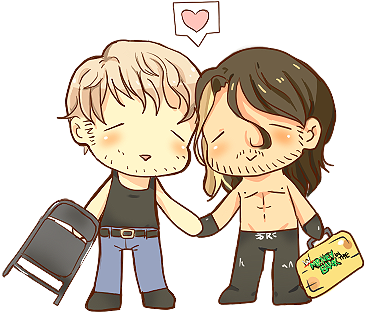 Seth Rollins - Wwe Dean Ambrose Chibi (371x326), Png Download