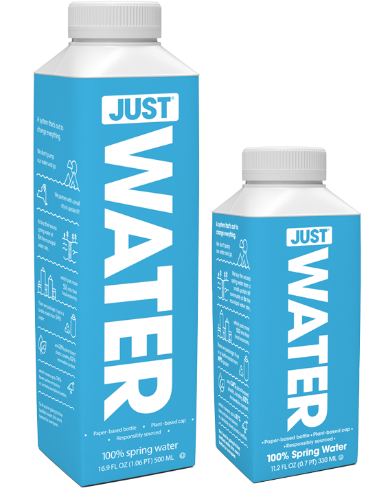 100% Spring Water Paper Based Bottle - Just Water Price (564x756), Png Download