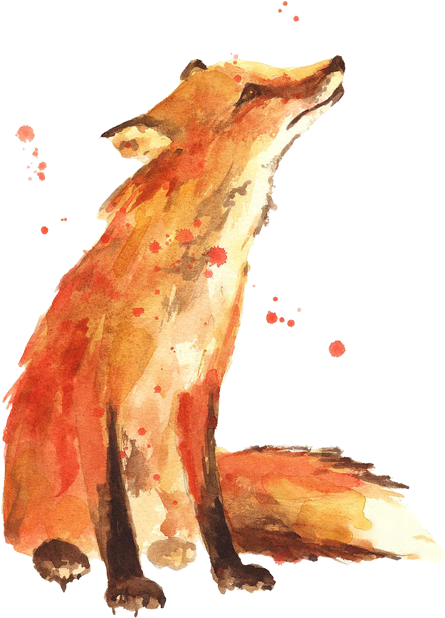 Fox Painting - Print From Original (809x876), Png Download