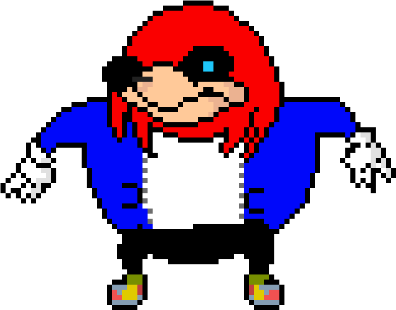 Sans Ugandan Knuckles - Uganda Knuckles Pixel Art (840x690), Png Download