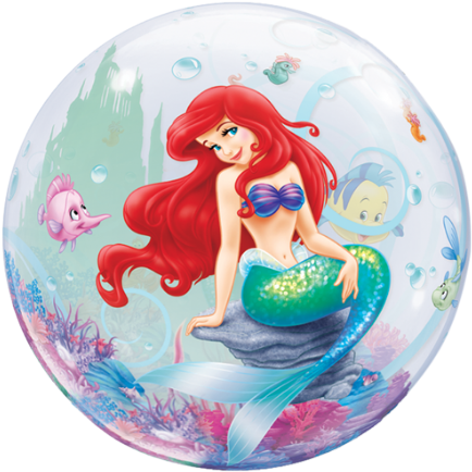 22" The Little Mermaid Bubble Balloon - Little Mermaid Bubble Balloon (440x440), Png Download
