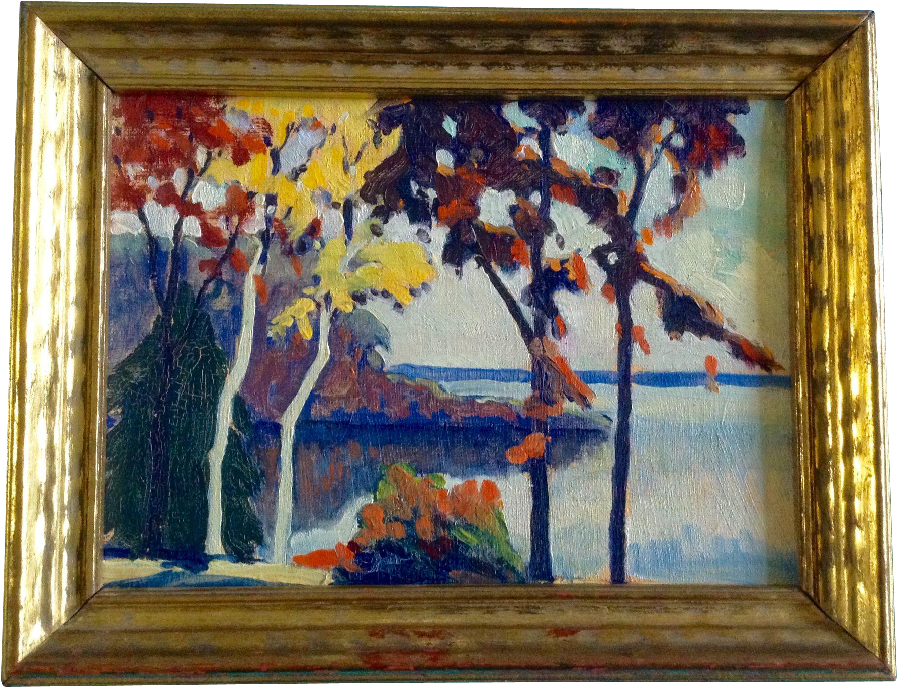 Hudson River Scene, Upstate New York, 1920's Original - Painting (1783x1783), Png Download