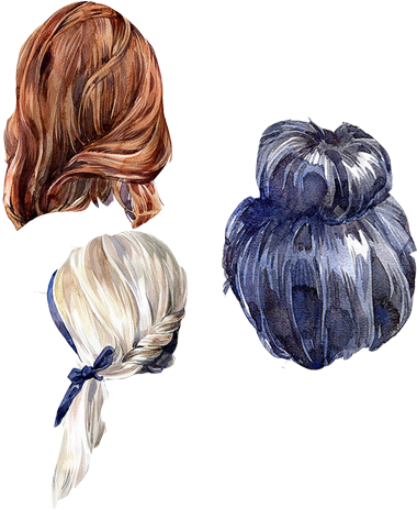 Drawing Hairstyle Watercolor Painting Illustration - Watercolour Hair (502x502), Png Download