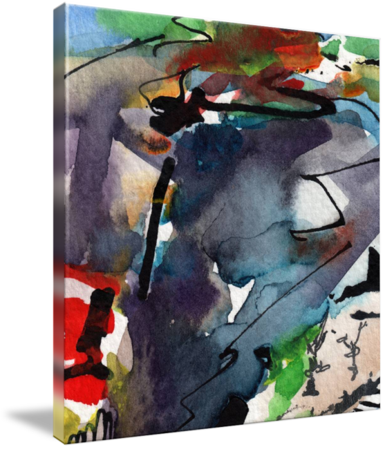 "abstract Intuitive Organic Smoke By Ginette" By Ginette - Gallery-wrapped Canvas Art Print 24 X 24 Entitled Abstract (557x650), Png Download