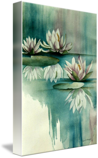 "mirrored Lilies" By Jayne Morgan, Dunnellon // Original - Gallery-wrapped Canvas Art Print 11 X 16 Entitled Mirrored (406x650), Png Download