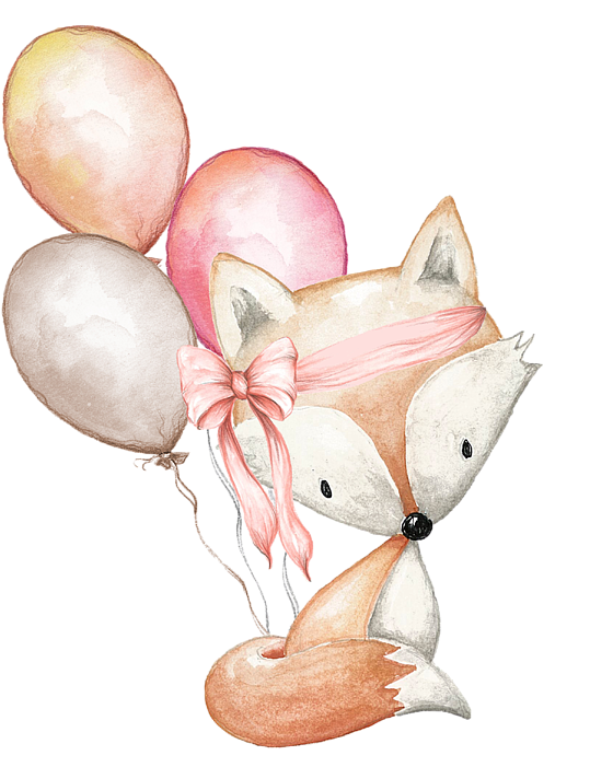 Graphic Library Stock Boho Fox With Balloons Duvet - Boho Fox (561x700), Png Download
