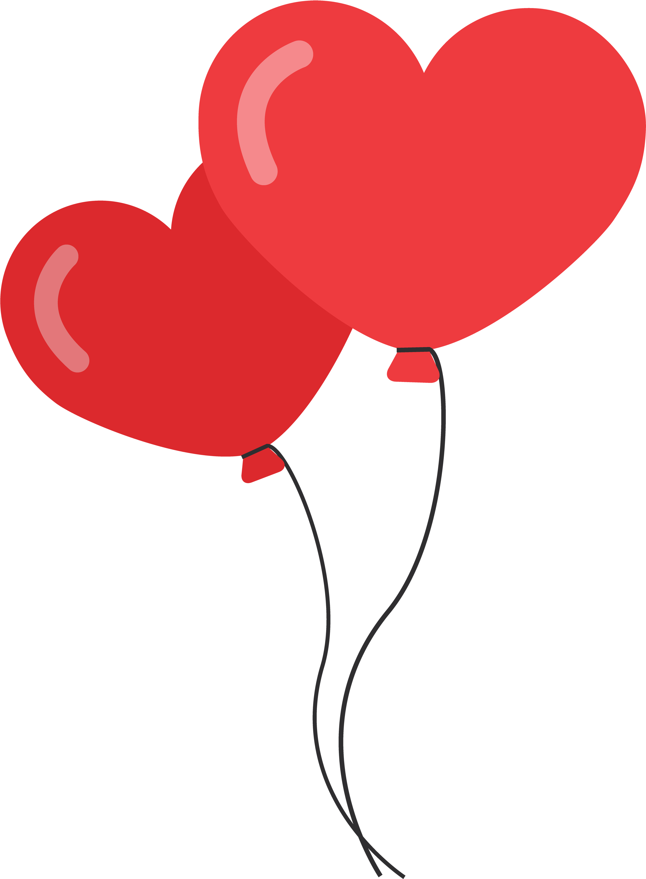 Heart Shaped Balloons Png Image - Love Balloon Vector Png (2920x3792), Png Download