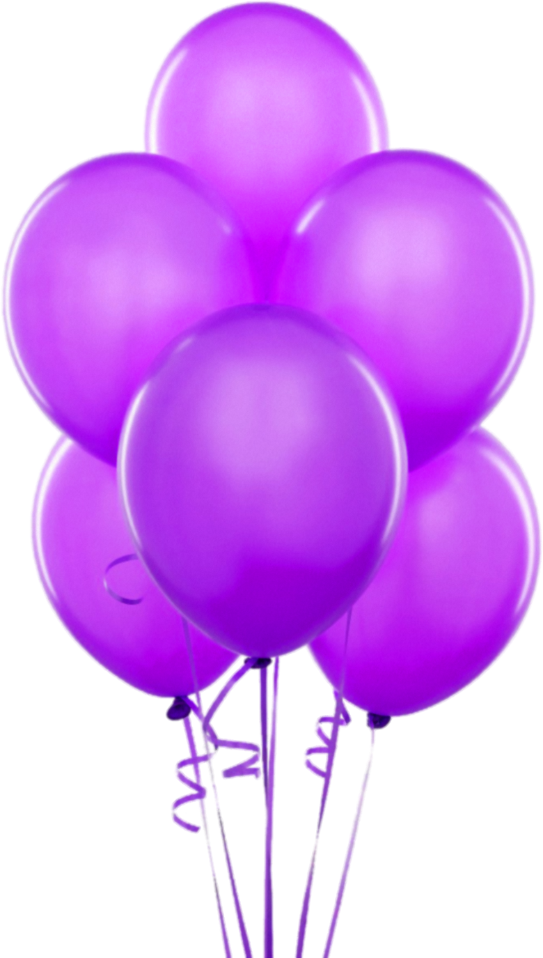 Purple Transparent Balloons Clipart Birthday Balloons - Purple Balloons Transparent (780x1375), Png Download