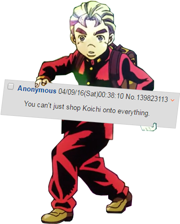 楽制作 Onemusic To Be Continved Anonymous 04/09/16 - Diamond Is Unbreakable Koichi Pose (482x482), Png Download