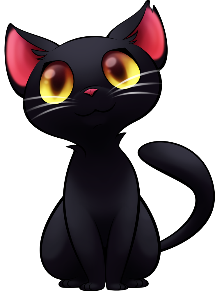 Black Cat Png Hd - Imagenes De Gatos Animados (739x1000), Png Download
