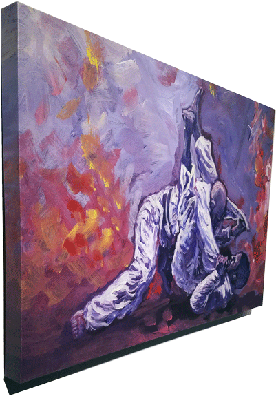 Preview Of Bjj Painting Print Hanging On Wall - Brazilian Jiu Jitsu Paintings (400x582), Png Download