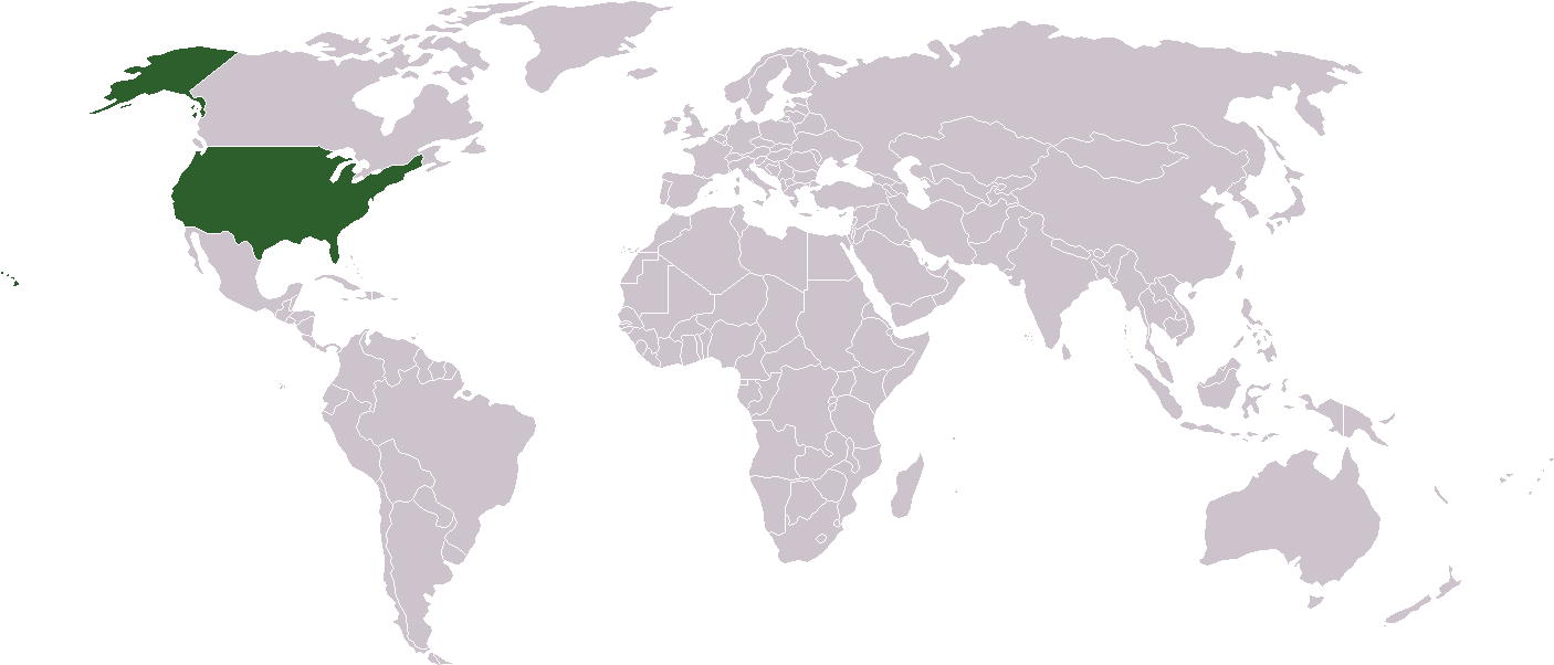 Us World Map - United States In The World Map (1427x628), Png Download