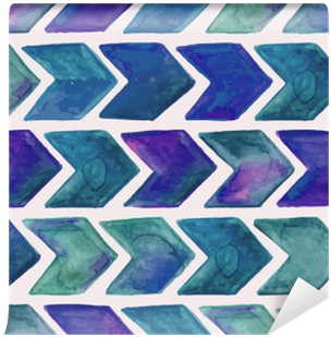 Vector Seamless Watercolor Geometric Pattern With Arrows - Marmont Hill 'falling Peacock' Framed Painting Print, (400x400), Png Download